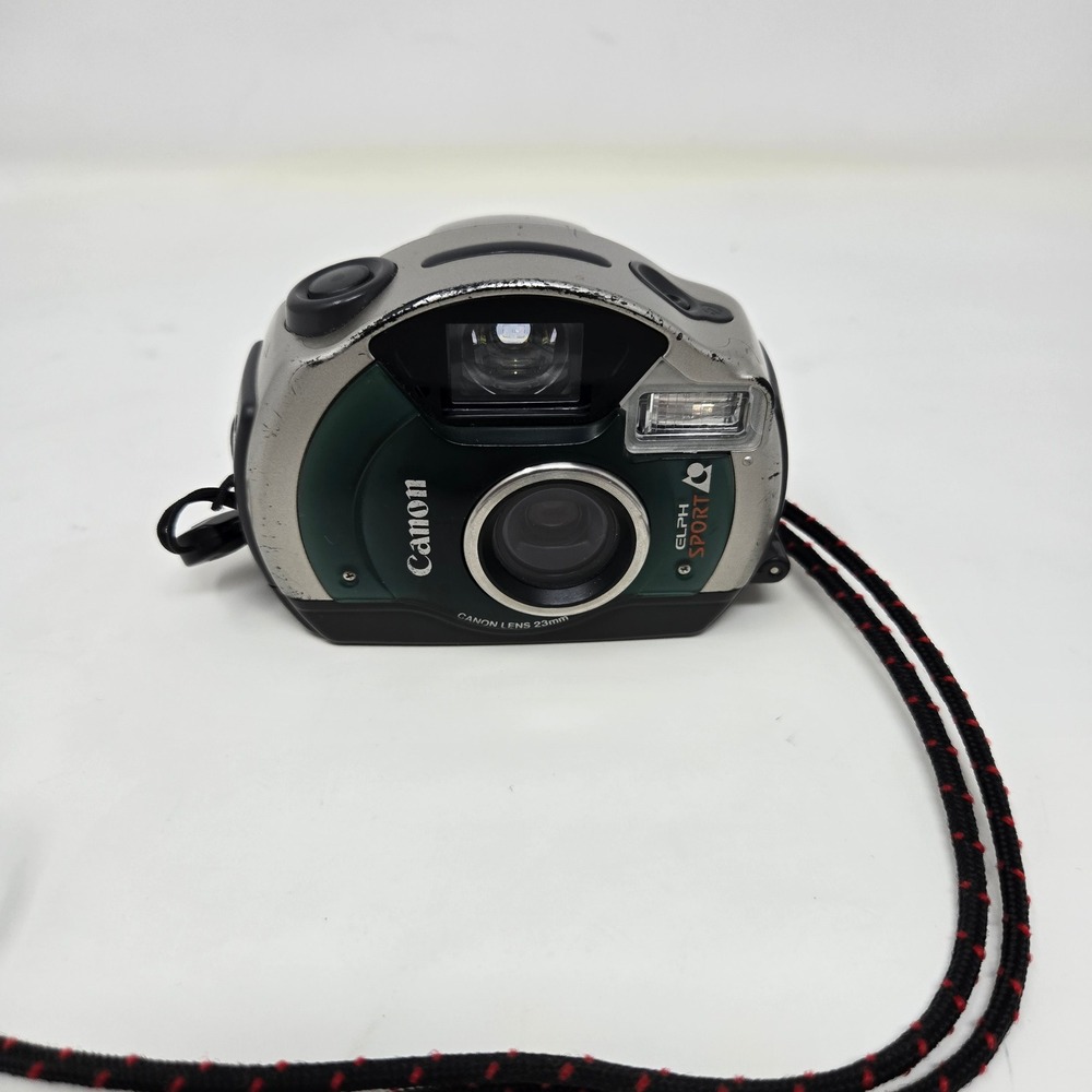Canon ELPH Sport APS Film Camera Waterproof 23mm Lens Silver Green Vintage